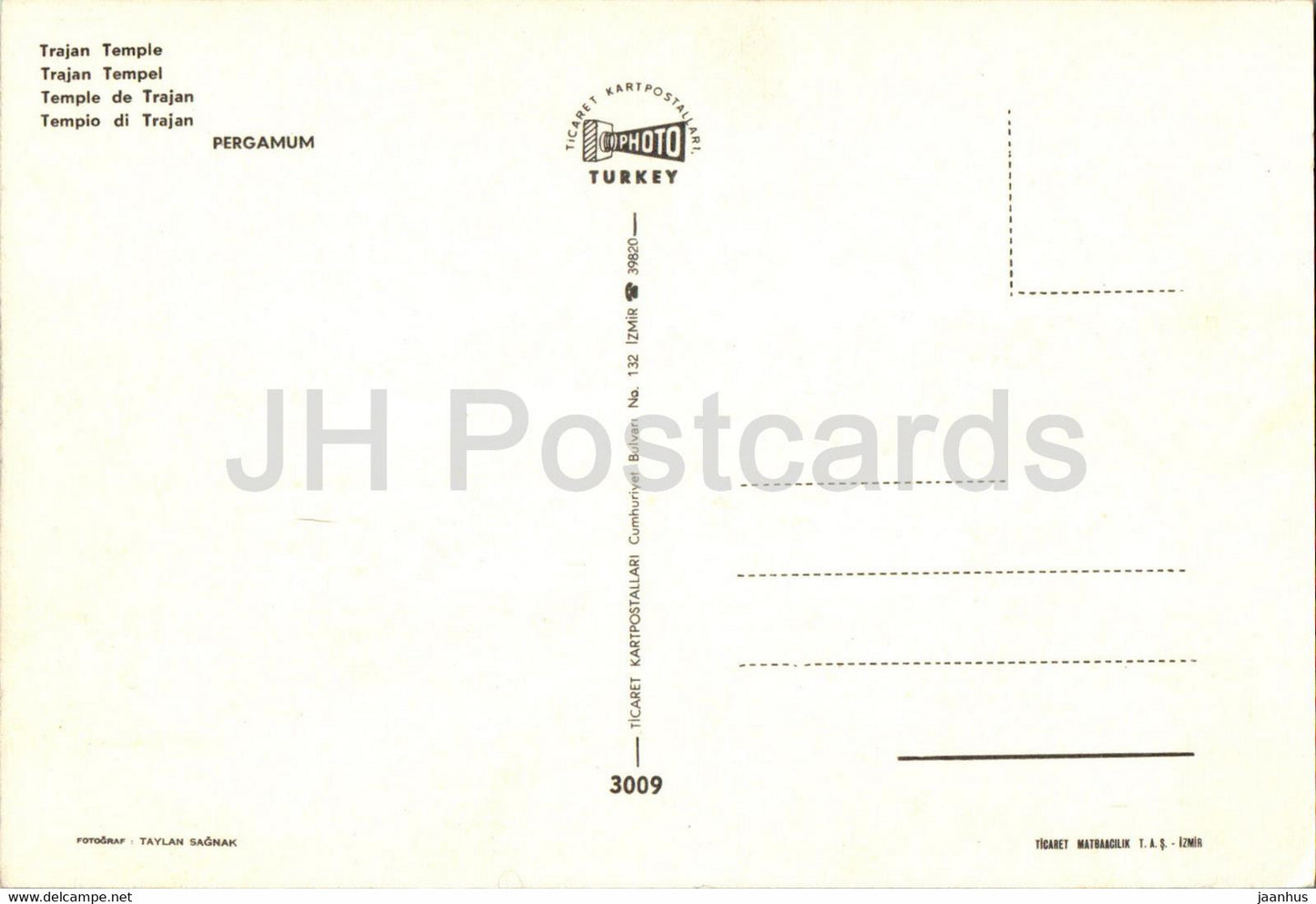 Pergamum - Trajan Temple - ancient world - 3009 - Turkey - unused