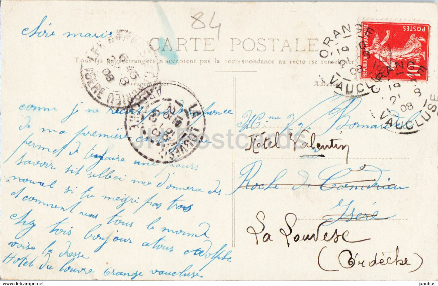 Orange - Vue d'une partie du Theatre Antique et de la Ville - 43 - alte Postkarte - 1908 - Frankreich - gebraucht