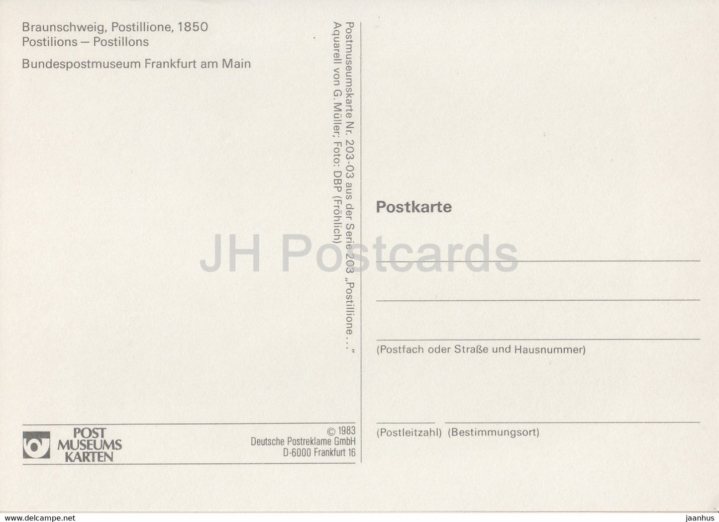 Braunschweig - Postillione - Postmen - Mail Service - 1983 - Germany - unused