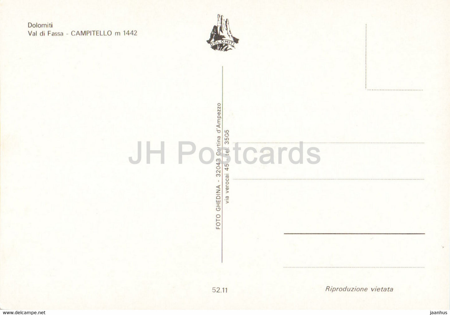 Campitello Val di Fassa - Dolomiti - 52.11 - Italy - unused