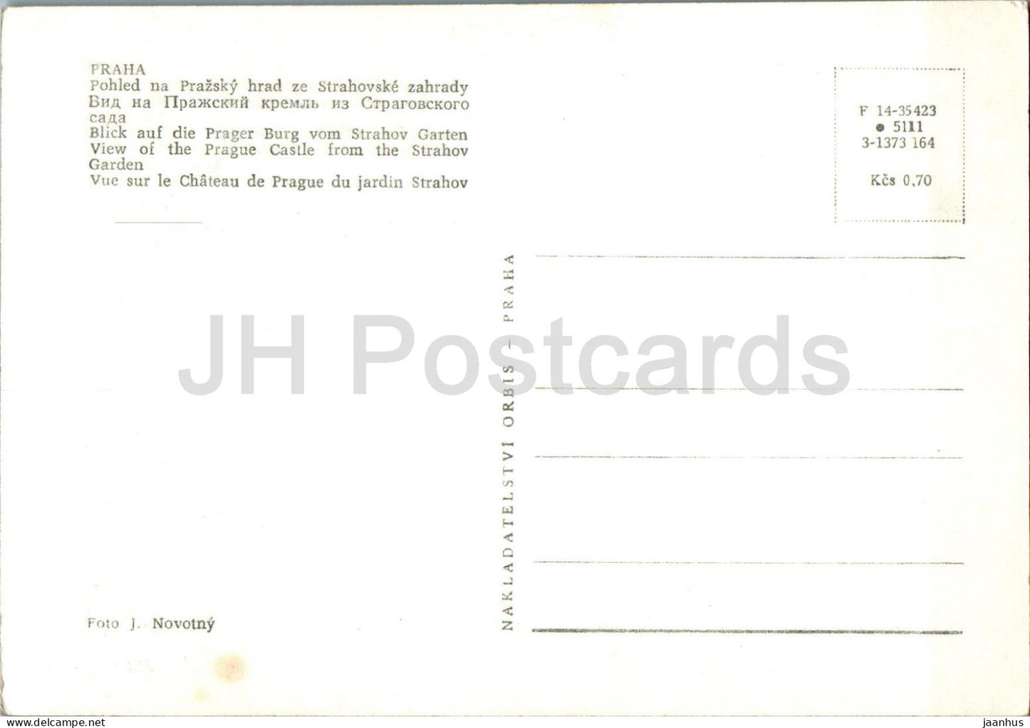 Praha - Prag - Blick auf die Prager Burg vom Strahov-Garten - 5111 - Tschechien - Tschechoslowakei - unbenutzt