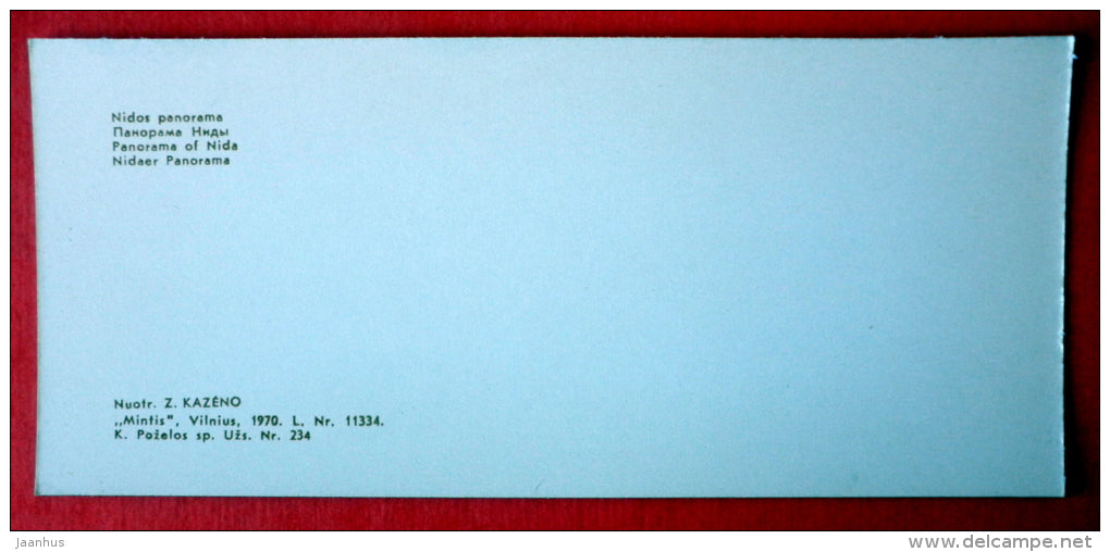 Panorama of Nida - Neringa - mini format card - 1970 - USSR Lithuania - unused - JH Postcards