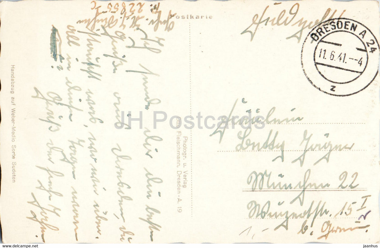 Dresden - Zwingerhof - 1292 - old postcard - 1941 - Germany - used