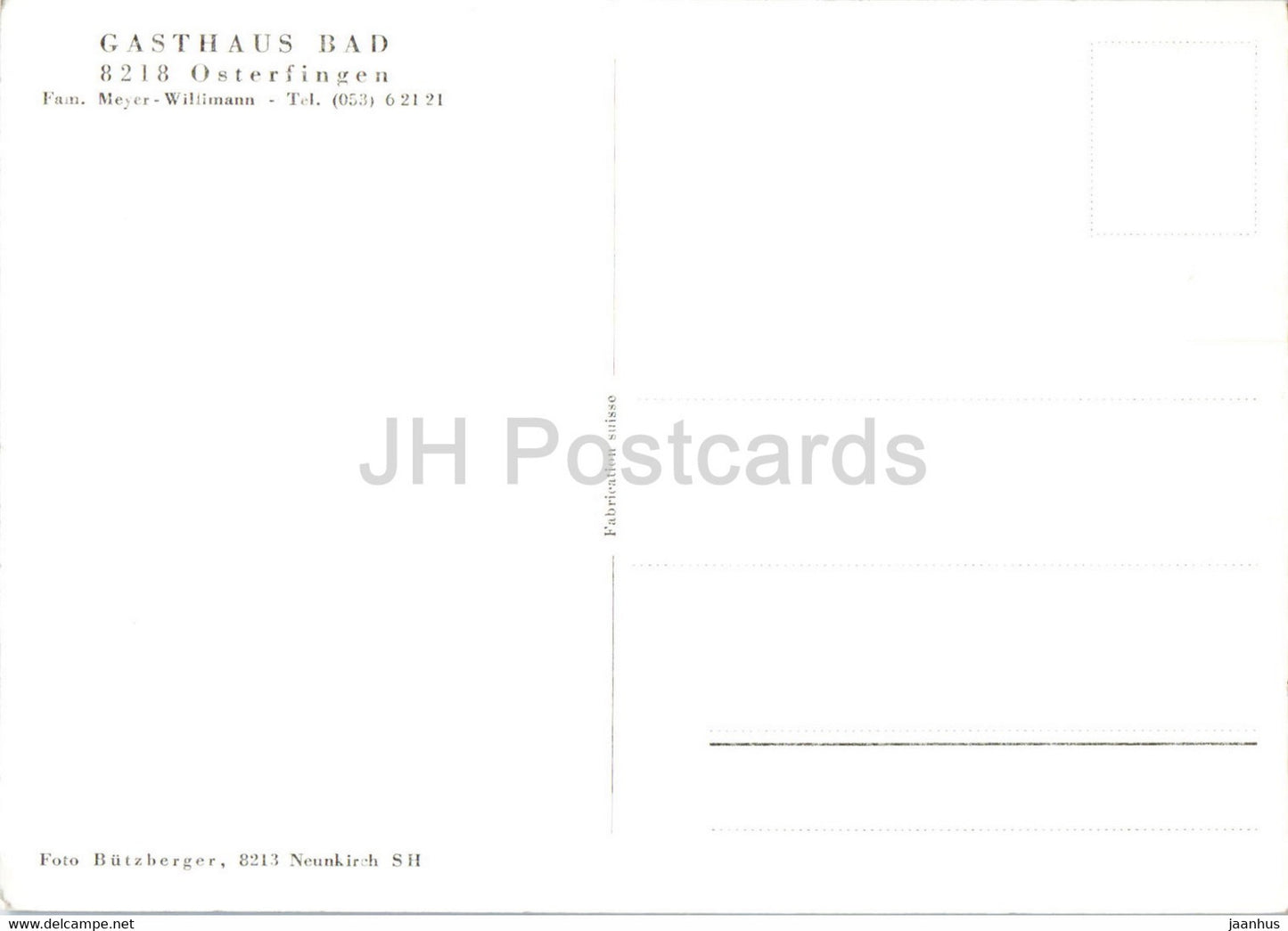 Gasthaus Bad - Osterfingen - voiture Volkswagen - Coccinelle - carte postale ancienne - 1956 - Suisse - d'occasion