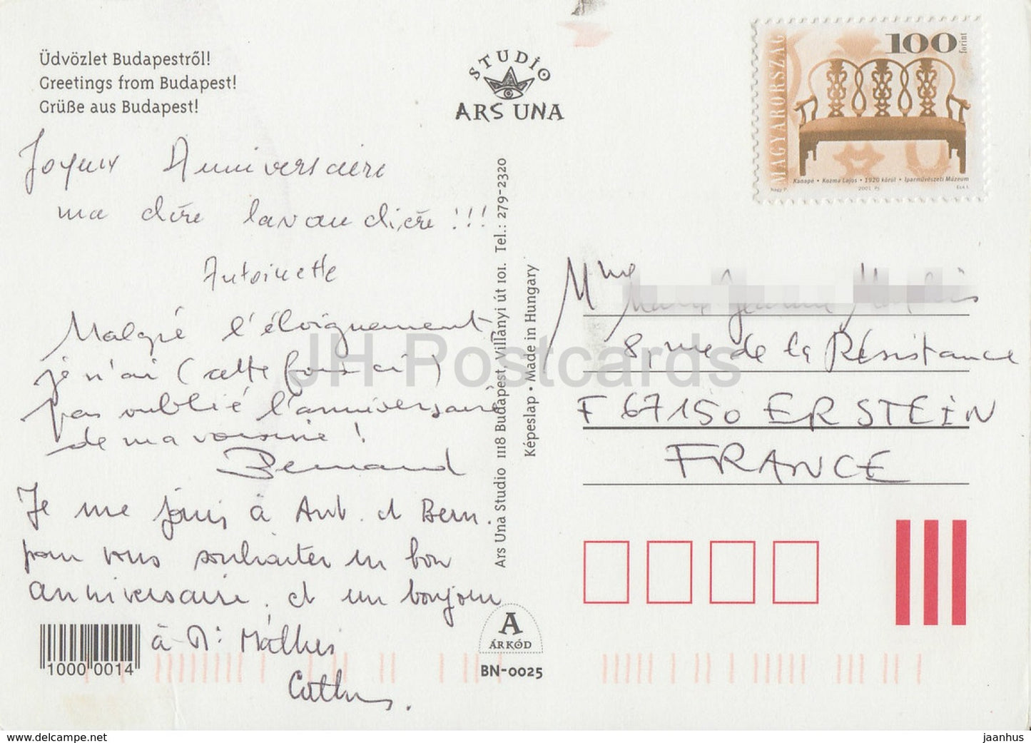 Salutations de Budapest - Château de Buda - Parlement - Palais Royal - architecture - 2000 - Hongrie - utilisé