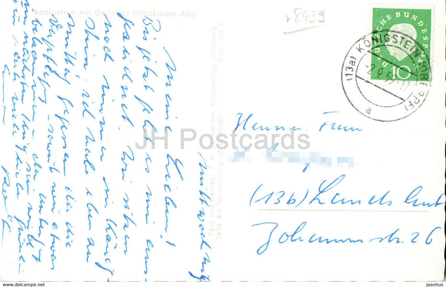 Königstein mit Ossinger - alte Postkarte - 1959 - Deutschland - gebraucht