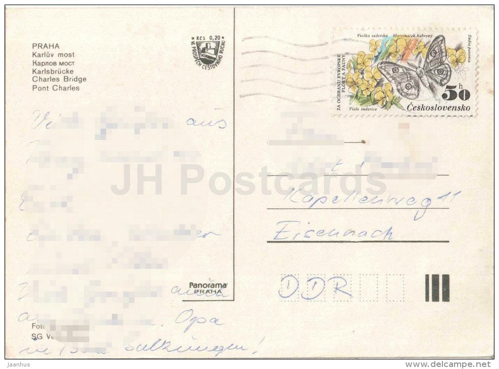 Praha - Prague - Charles bridge - Czechoslovakia - Czech - used - JH Postcards