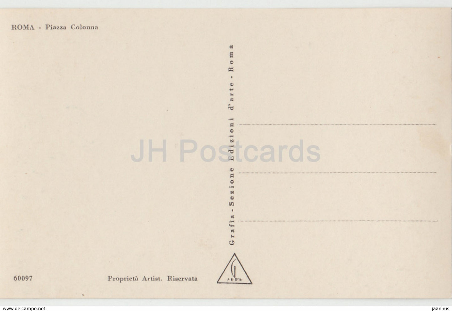 Roma - Rom - Piazza Colonna - 60097 - alte Postkarte - Italien - unbenutzt