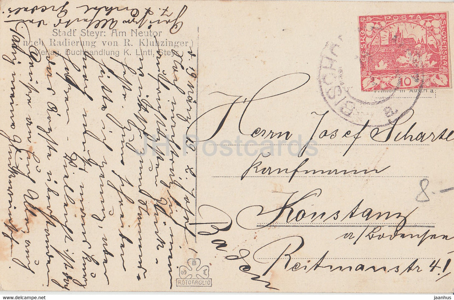 Stadt Steyr - Am Neutor - old postcard - Austria - used