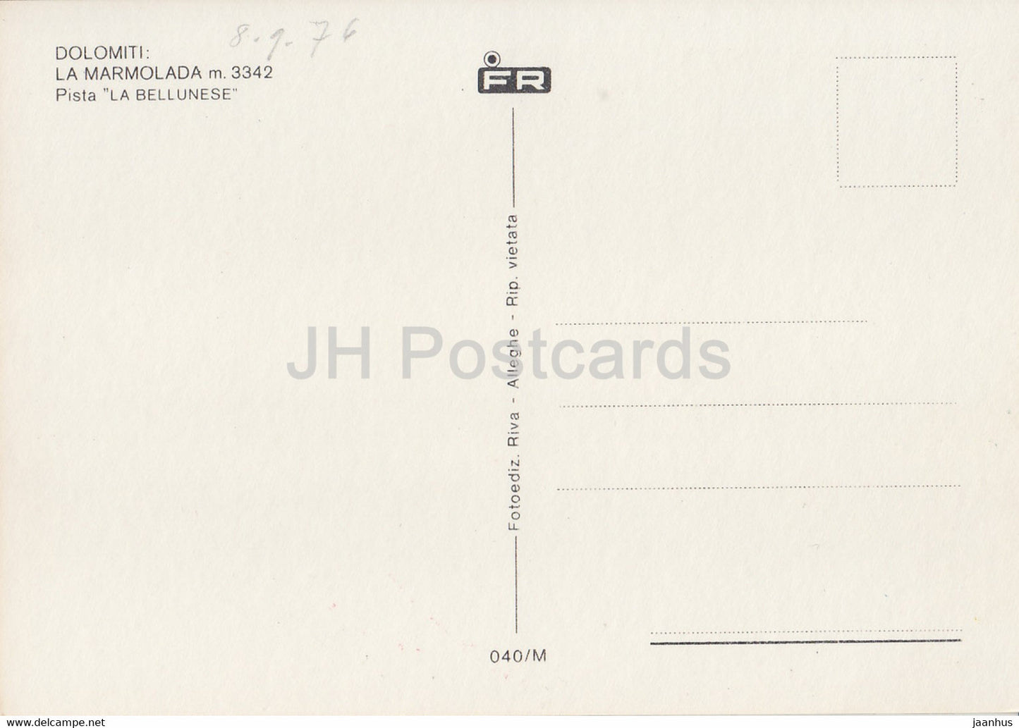 Dolomiti - La Marmolada 3342 m - Pista La Bellunese - 1976 - Italy - Italia - unused