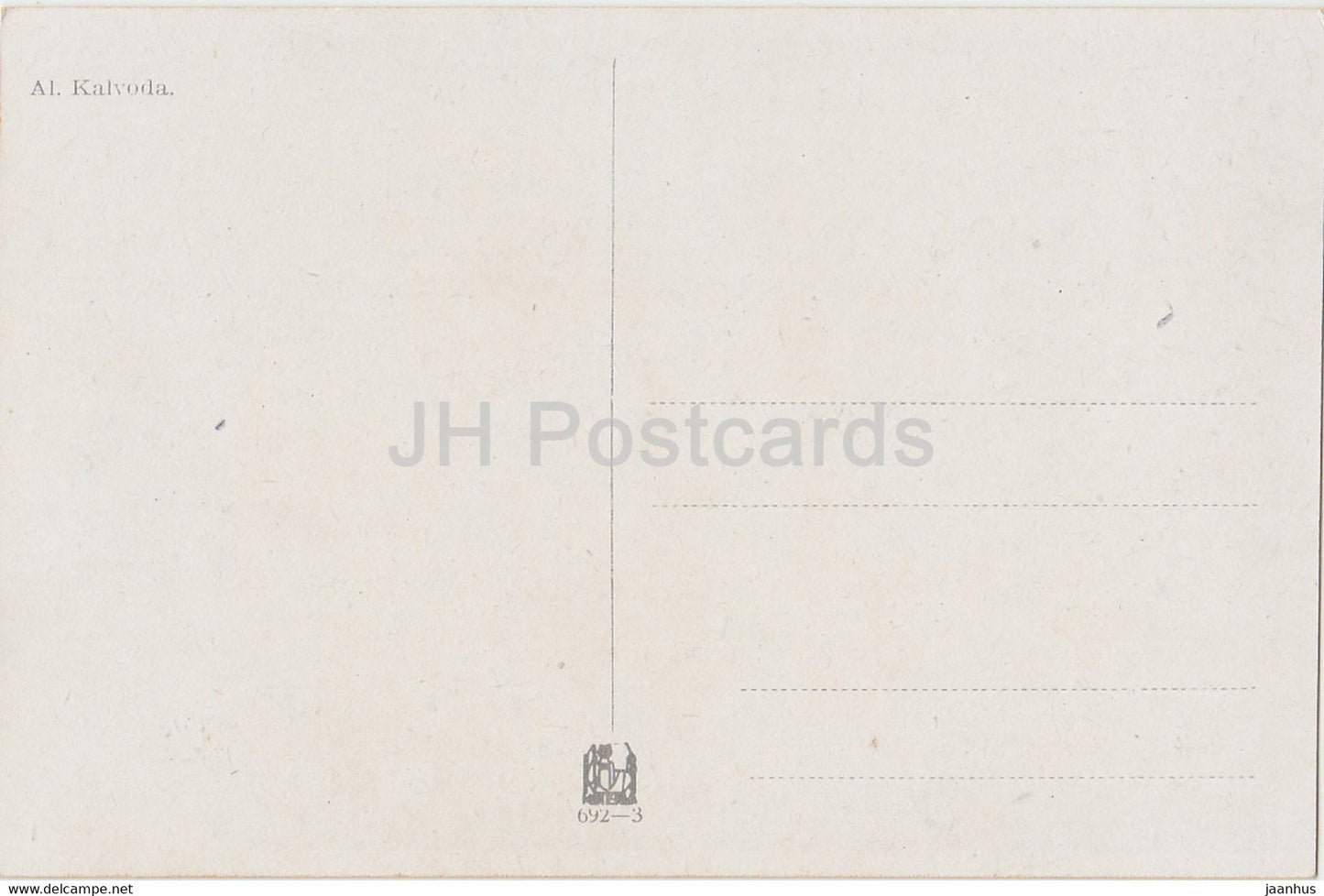 painting by Al. Kalvoda - Farm view - old postcard - Czech art - Czech Republic - unused