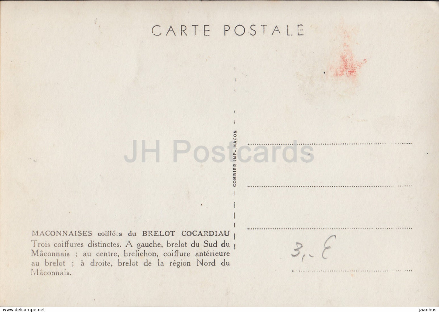 Maconnaises - Brelot Cocardiau - folk costumes - old postcard - France - unused