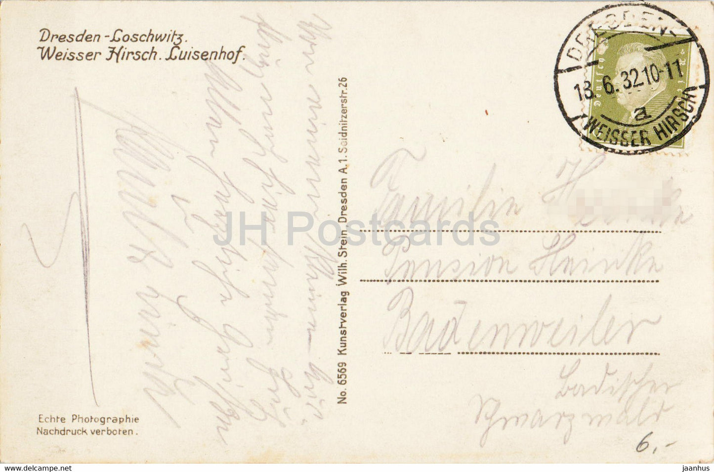 Dresden Loschwitz - Weisser Hirsch - Luisenhof - old postcard - 1932 - Germany - used