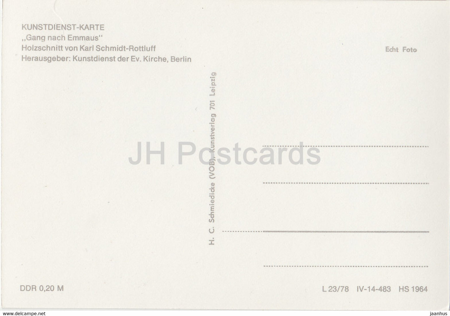 Gemälde von Karl Schmidt Rottluff – Gang nach Emmaus – Deutsche Kunst – Deutschland DDR – unbenutzt