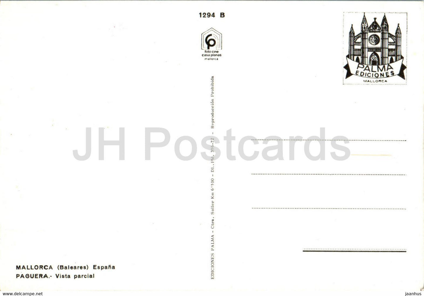 Paguera - Vista Parcial - 1294 - Espagne - inutilisé
