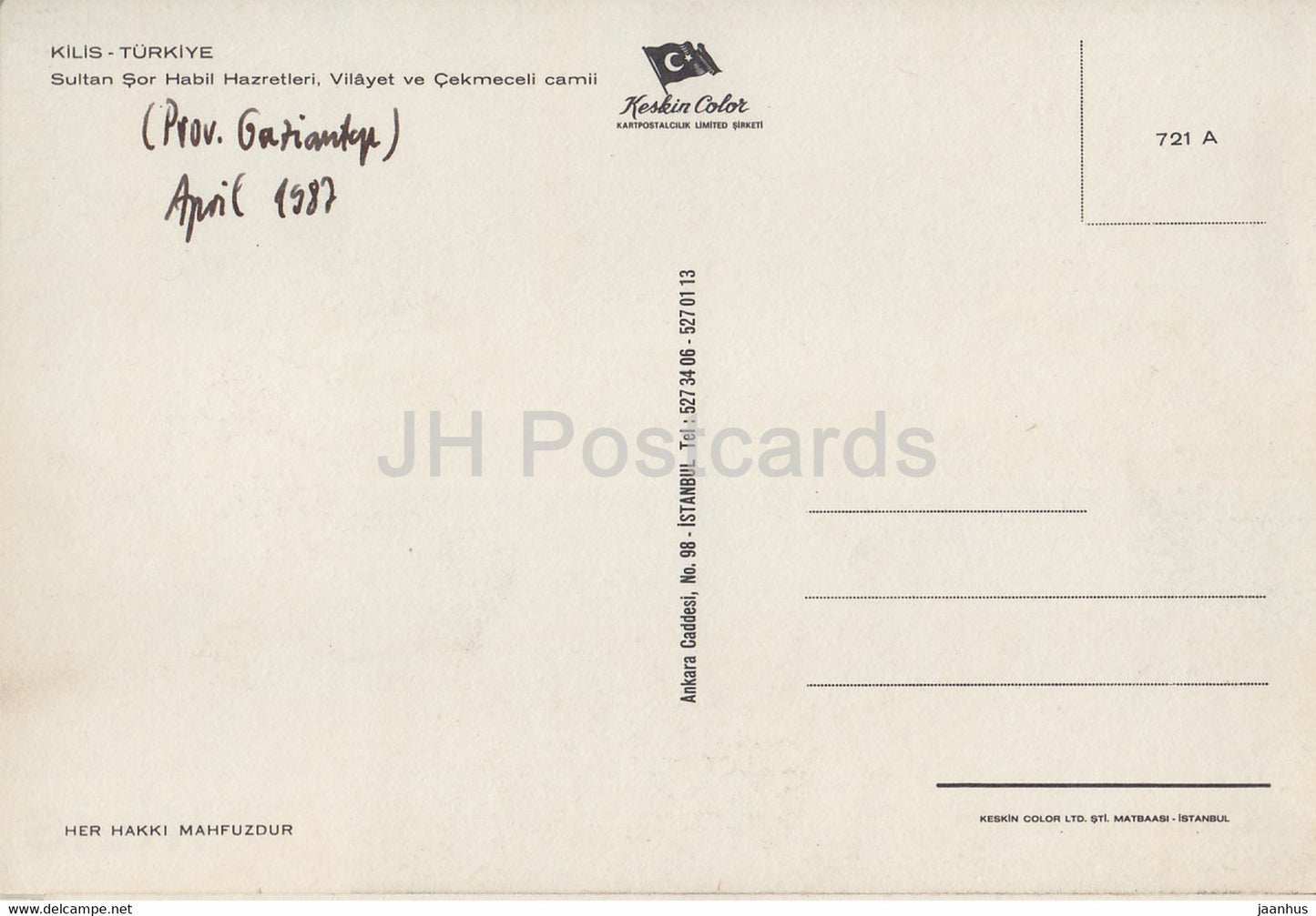 Kilis - Moschee - Architektur - Autos - Multiview - 1987 - Türkei - gebraucht