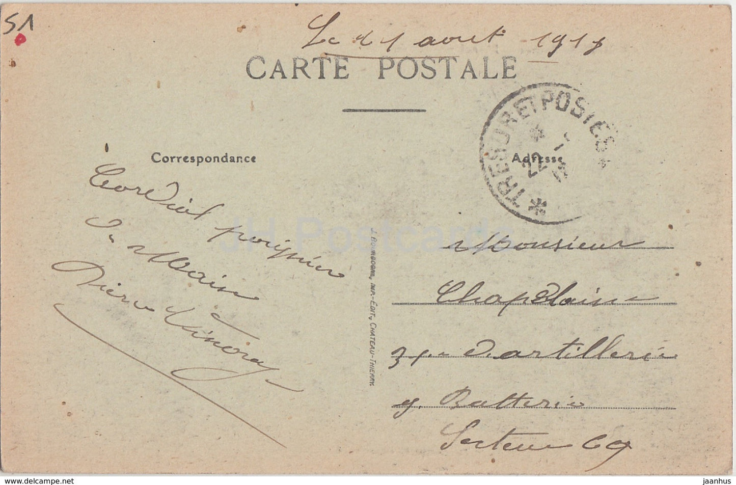 Broyes - L'Ancien Chateau - castle - 1918 - old postcard - France - used