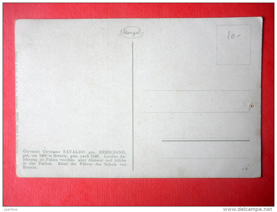 painting by Girolamo Savaldo . Venetian Woman - Stengel - italian art - unused - JH Postcards