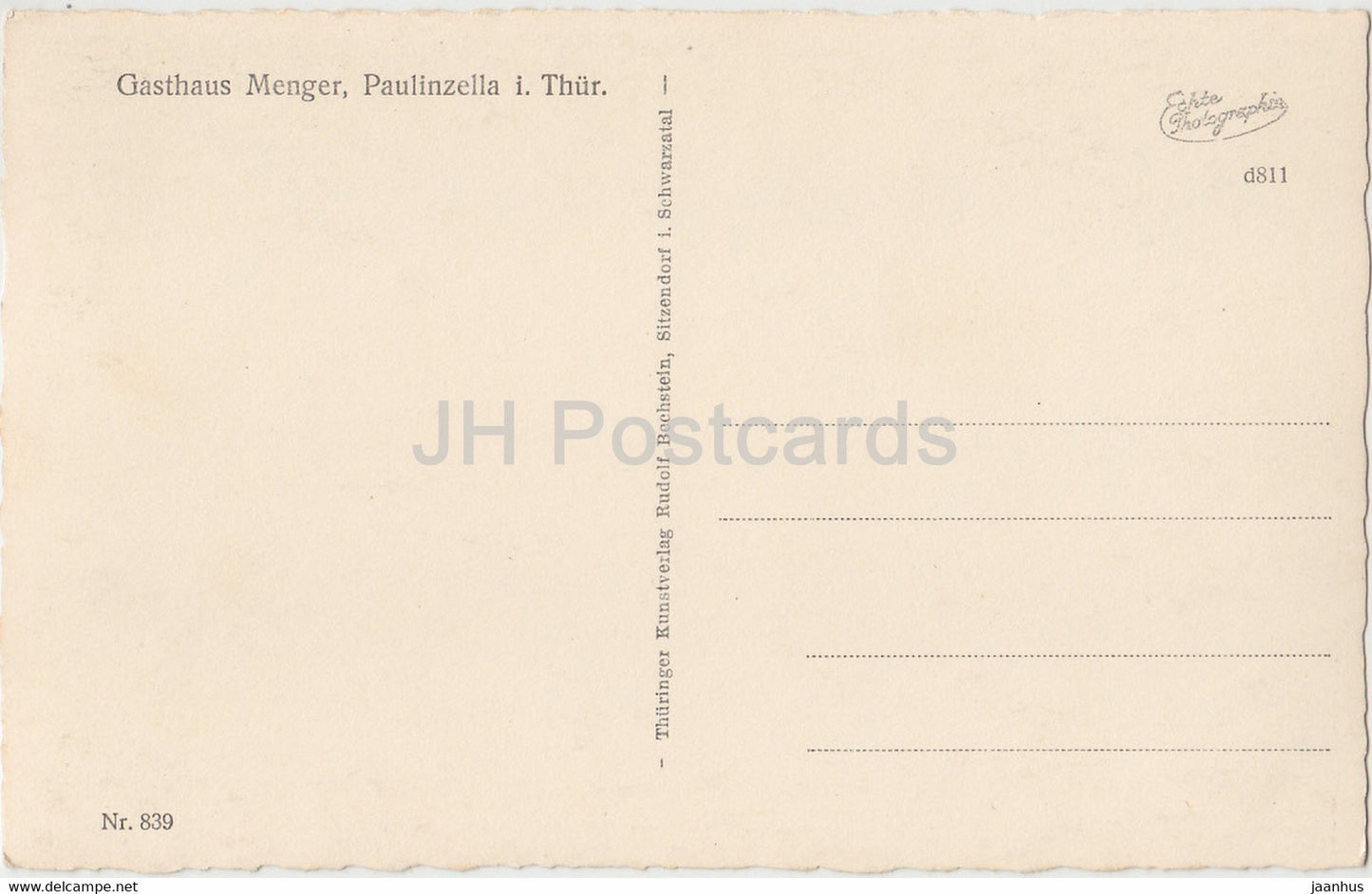 Klosterruine Paulinzella i Thur - Gasthaus Menger - 839 - old postcard - Germany - unused