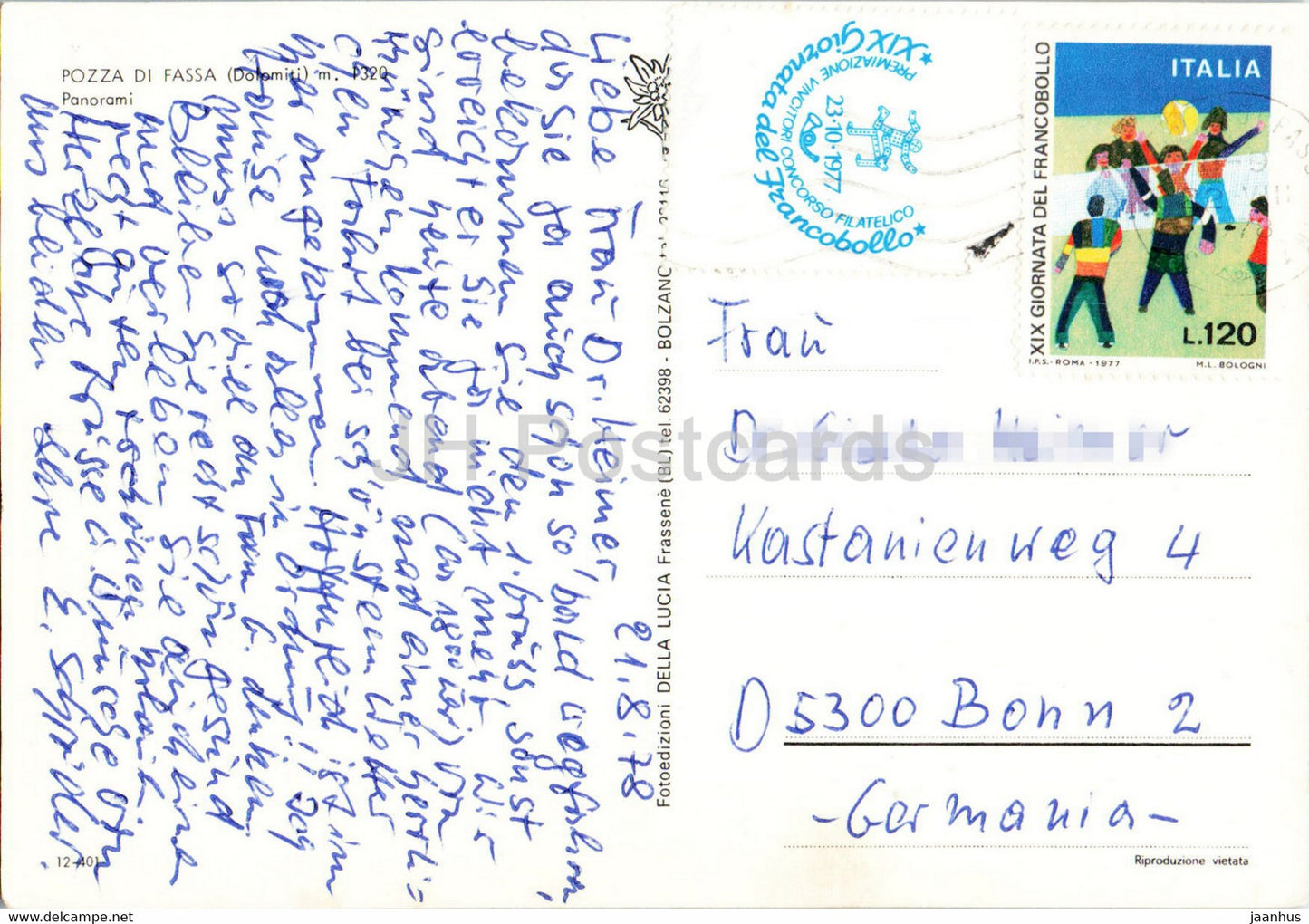 Saluti da Pozza - Dolomiti - Val di Fassa - skilift - multiview - 1978 - Italy - used