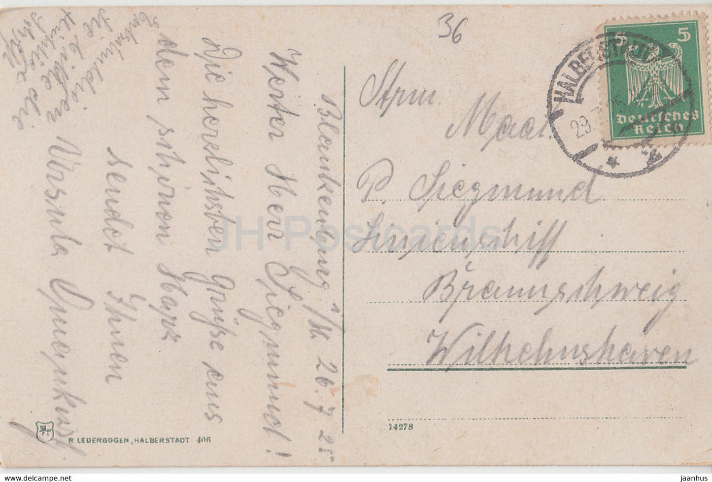 Blankenburg i Harz - Grossvater - 14278 - carte postale ancienne - 1925 - Allemagne - utilisé