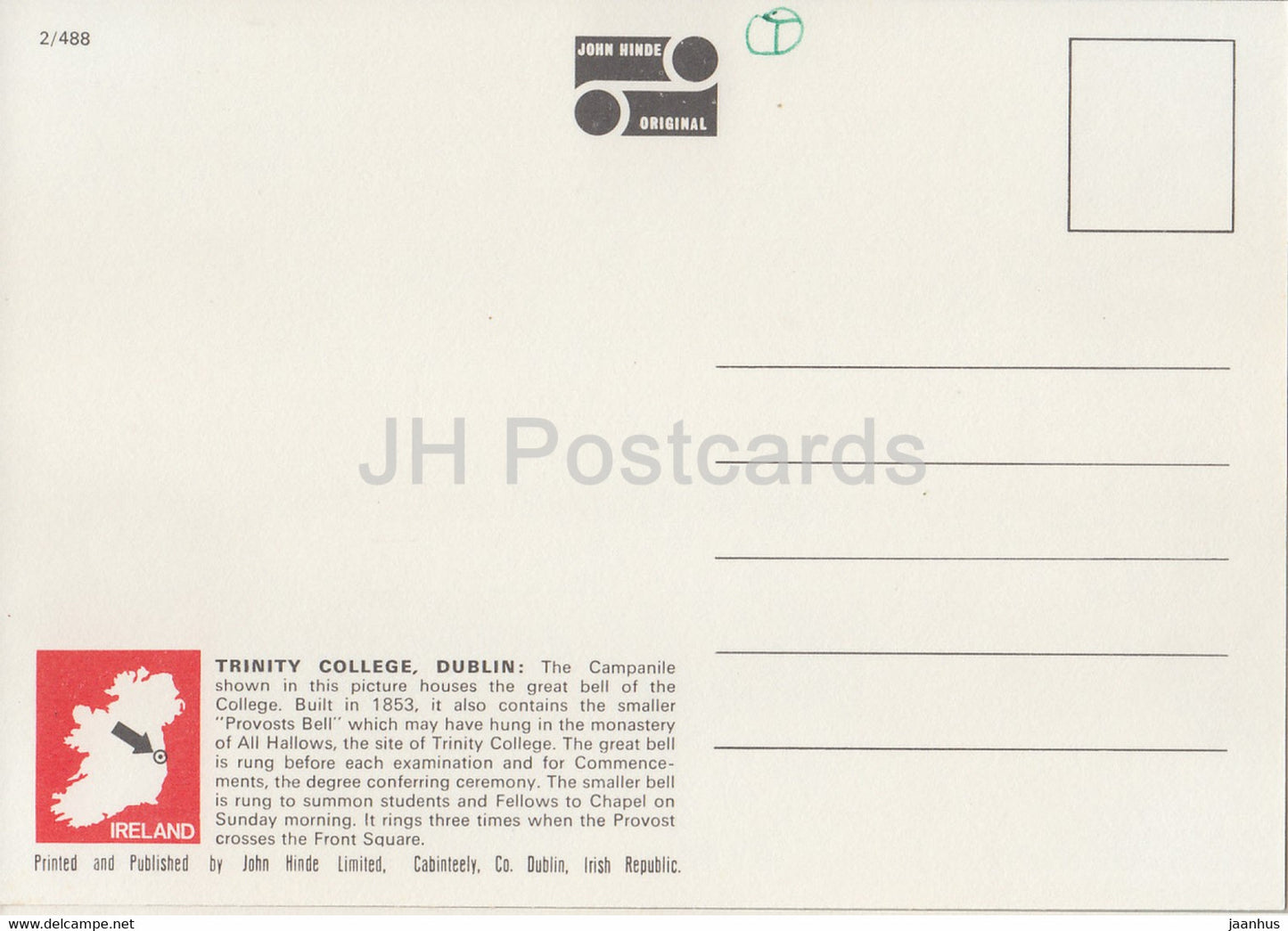 Trinity College - Dublin - Ireland - unused