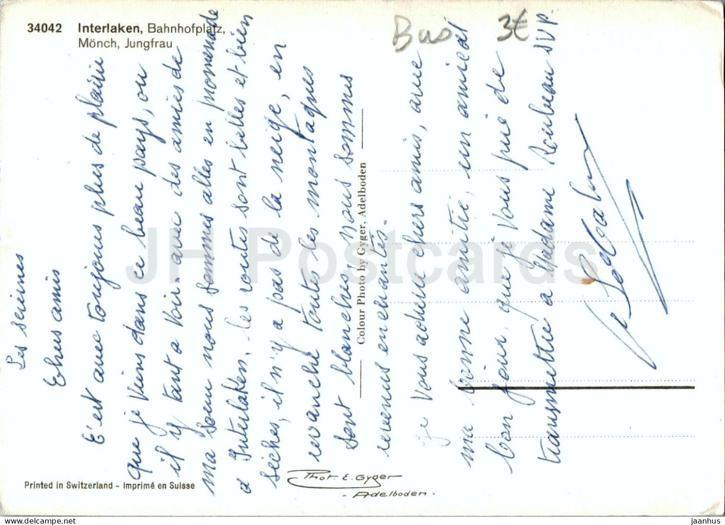 Interlaken - Bahnhofplatz - Monch - Jungfrau - gare - bus - 34042 - Suisse - utilisé