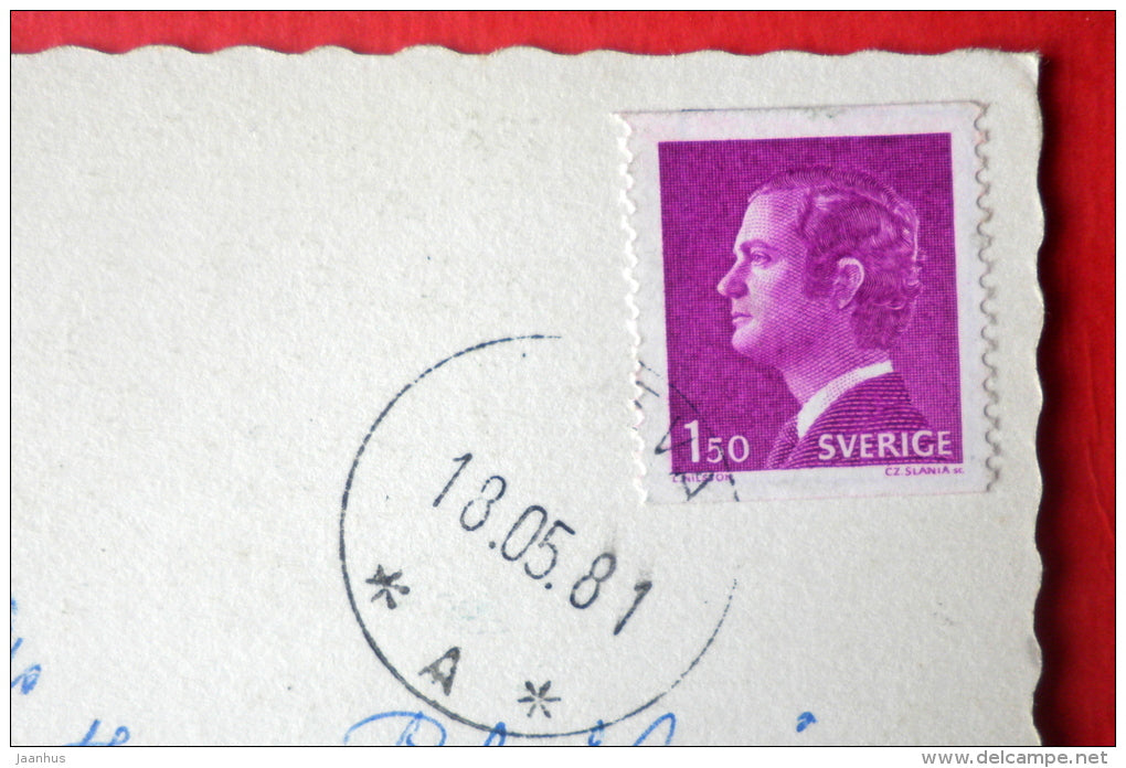 Renmarksplan - car - Umea - 6838-1 - Sweden - sent from Sweden to Estonia USSR 1981 - JH Postcards