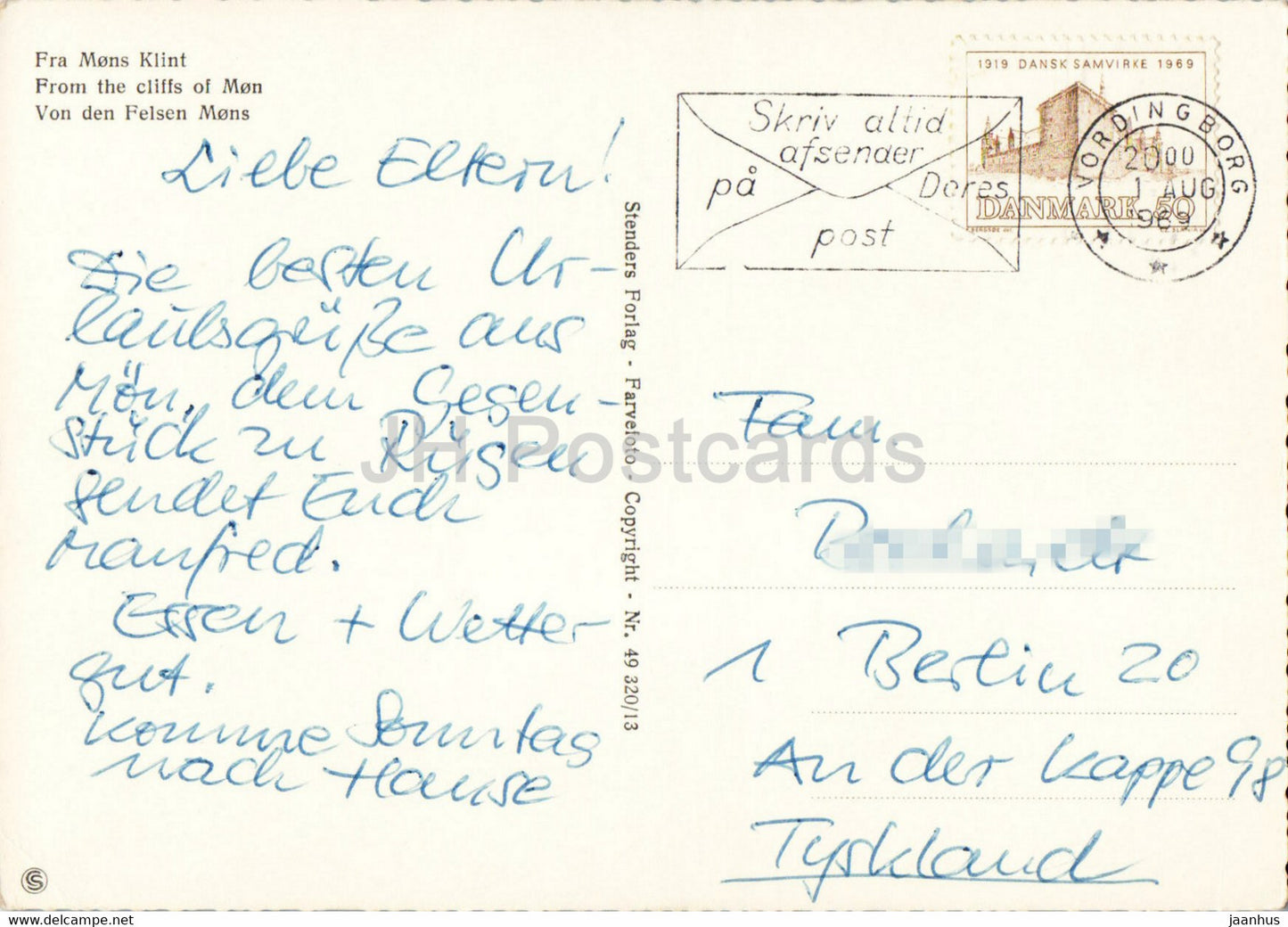 From the Cliffs of Mon – 1969 – Dänemark – gebraucht