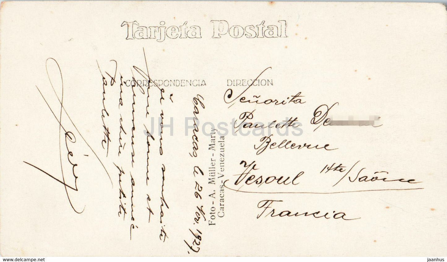 Palm tree - nature - old postcard - 1927 - Venezuela - used