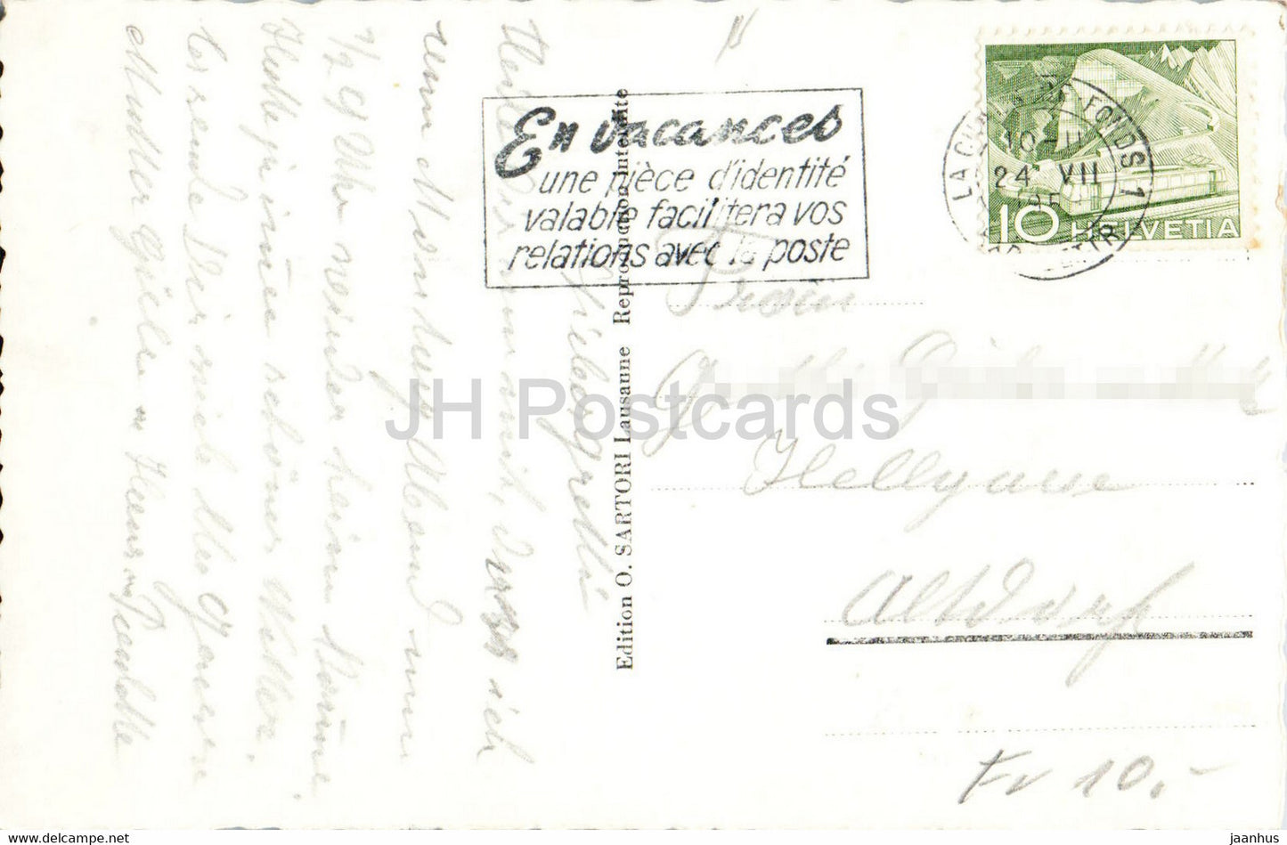 La Chaux de Fonds - Vue Aerienne - 5470 - alte Postkarte - 1950 - Schweiz - gebraucht