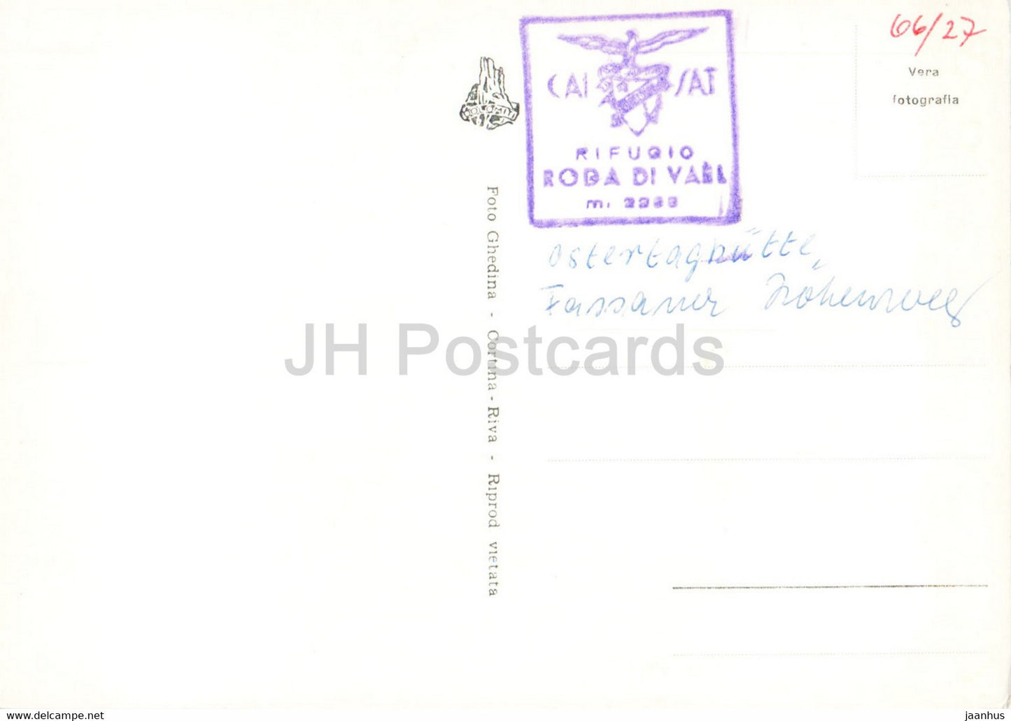 Rifugio Roda di Vael - Croz di S Giuliano - La Sforcella - Gruppo del Catinaccio - old postcard - Italy - used