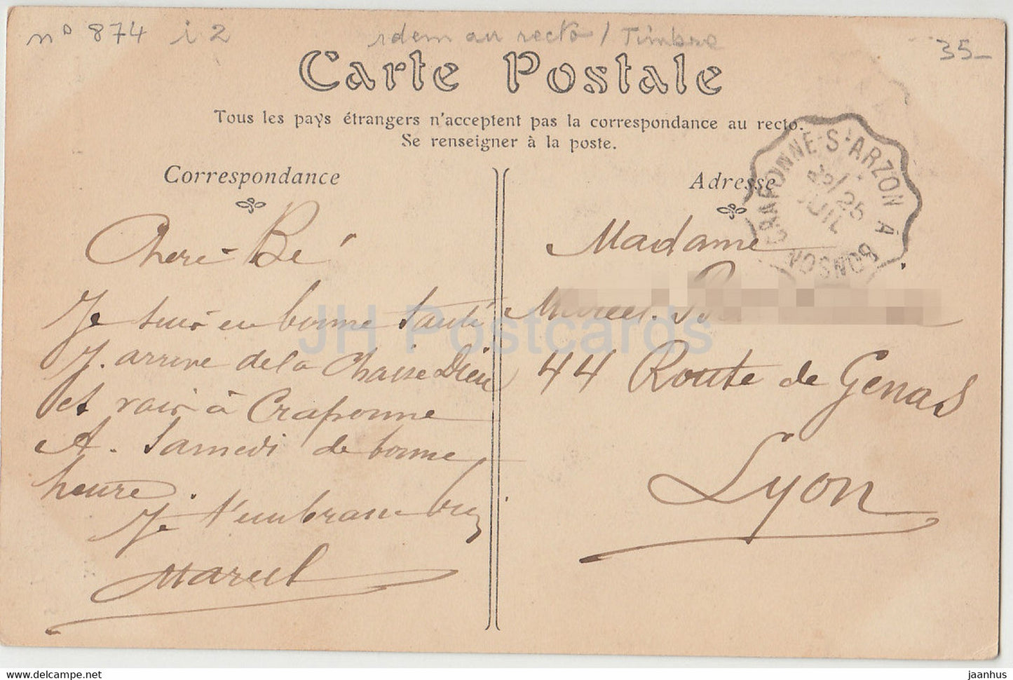 La Chaise Dieu - Interieur de l'Eglise - Cariatide de l'Orgue - église - 90 - carte postale ancienne - 1925 - France - occasion