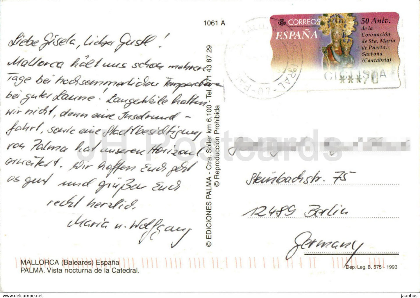 Palma de Majorque - Vista Nocturna de la Catedral - cathédrale - Majorque - 1061 - Espagne - occasion