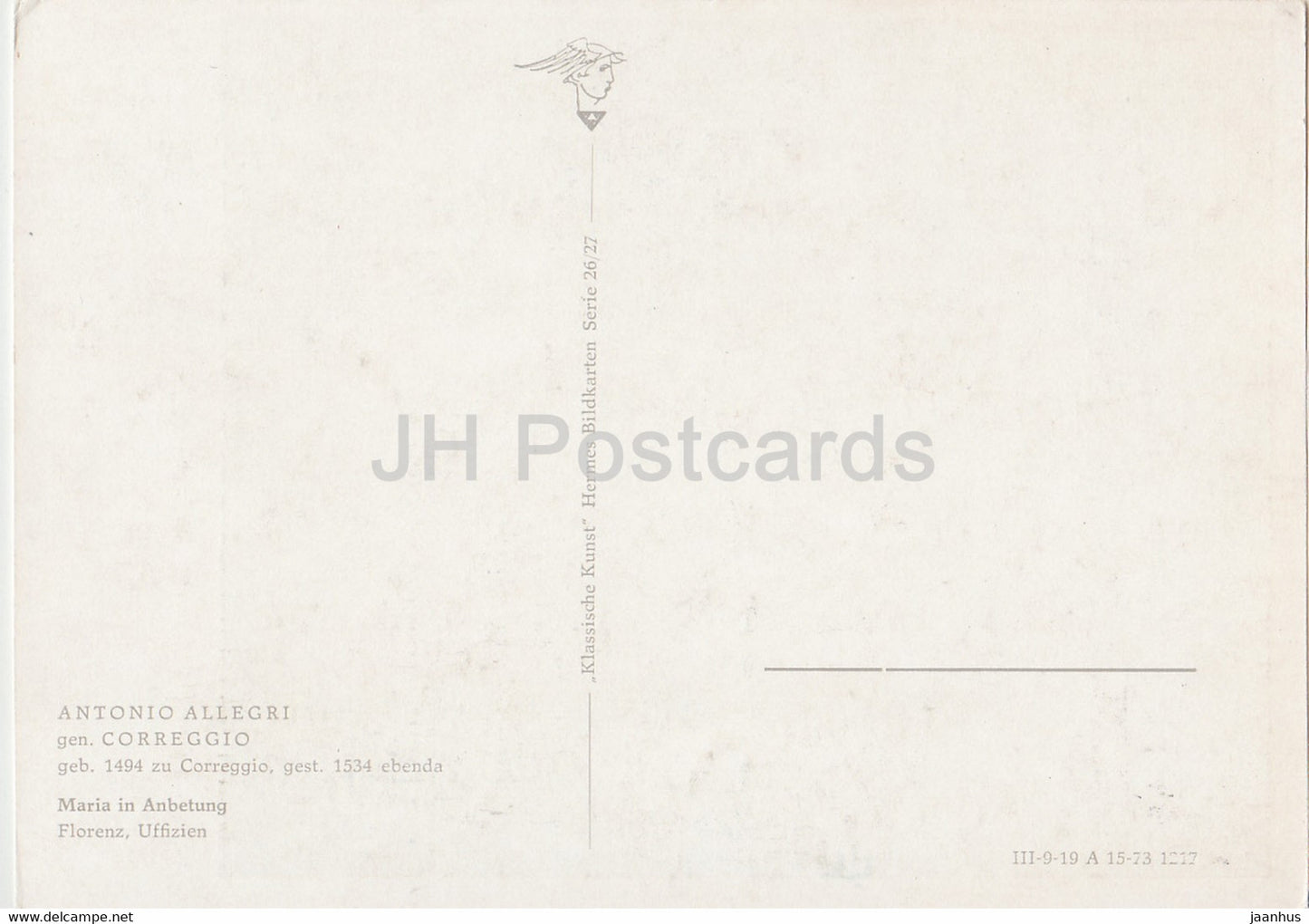 painting by Antonio Allegri Correggio - Maria in Anbetung - baby - Italian art - Germany - unused