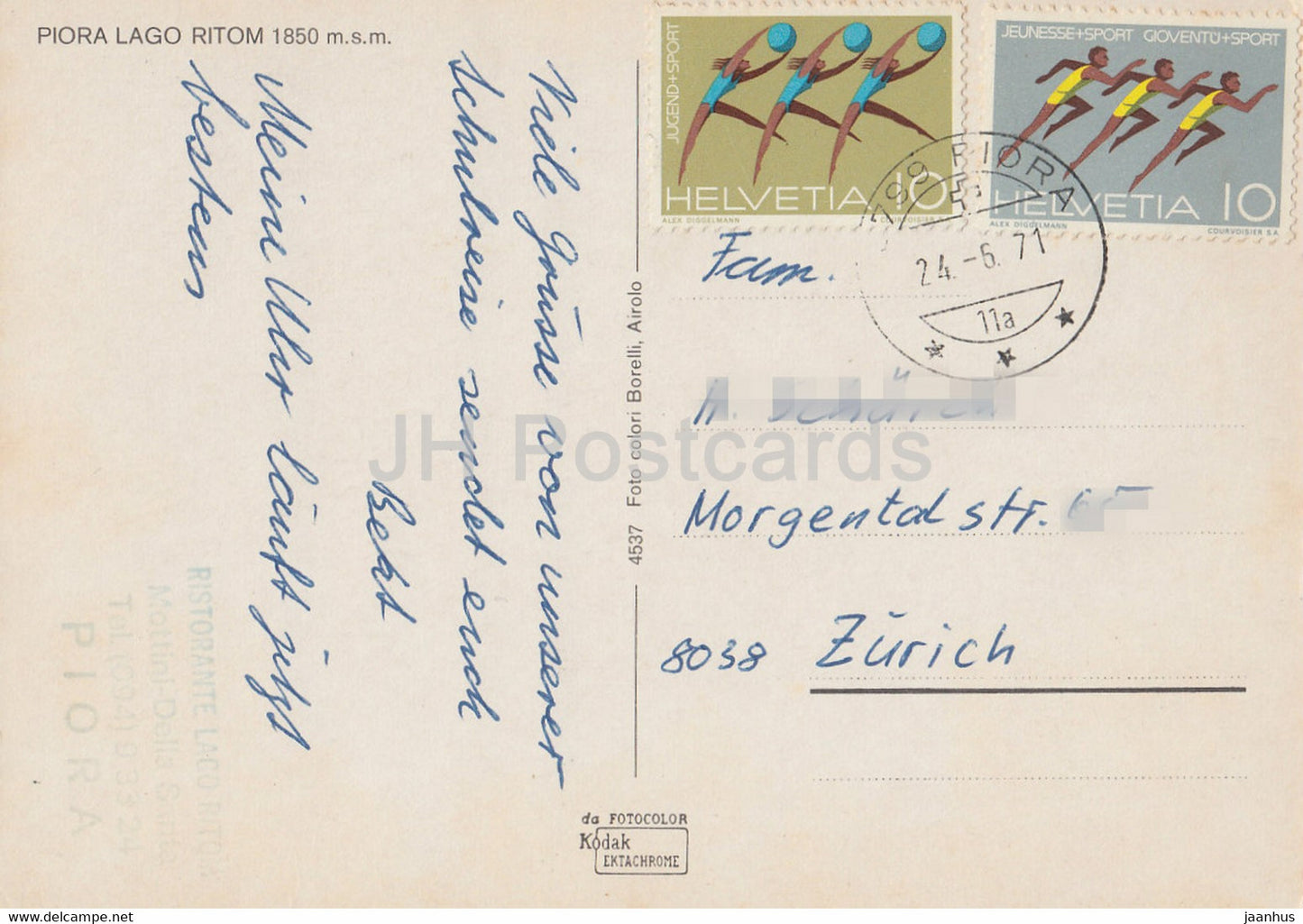 Piora Lago Ritom 1850 m - 4537 - 1971 - Suisse - occasion