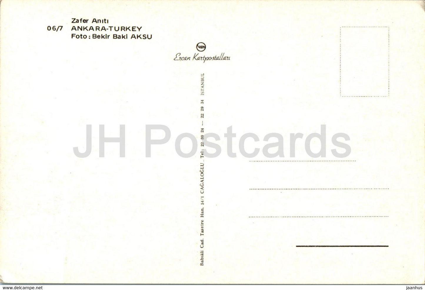 Ankara - Zafer Aniti - Victory monument - 06/7 - Turkey - unused