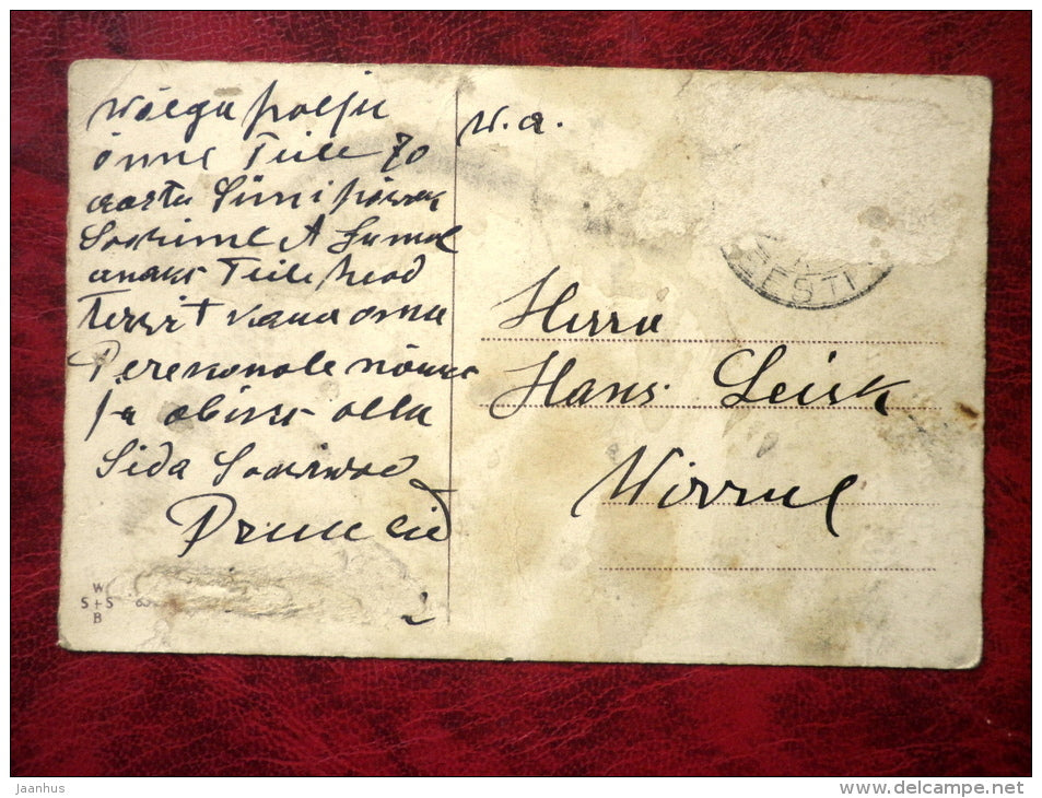 Birthday greeting card - clover - plant - 1920s-1930s - Estonia - used - JH Postcards