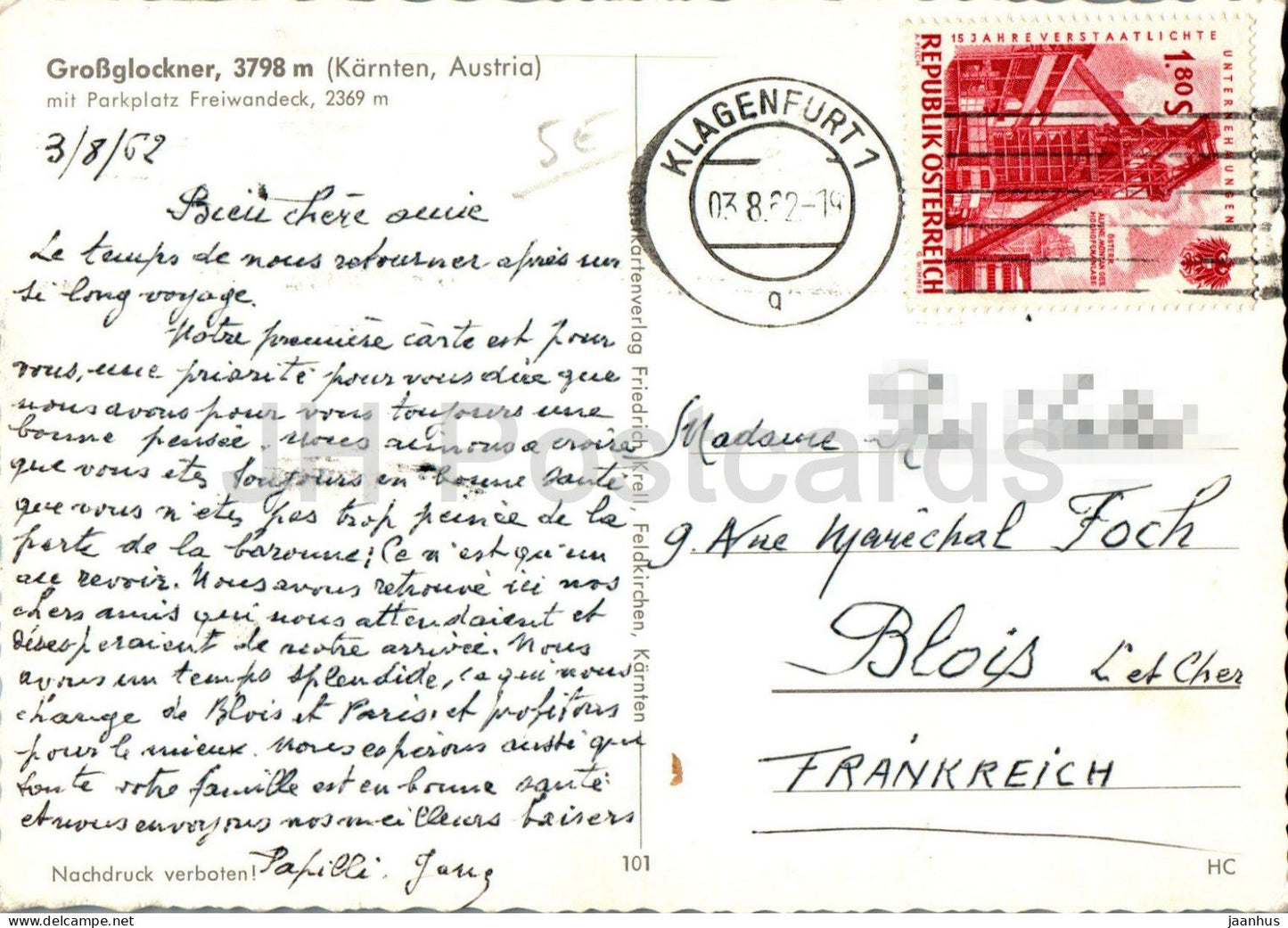 Großklockner 3798 m - Parkplatz Freiwandeck - Auto - 101 - 1962 - Österreich - gebraucht