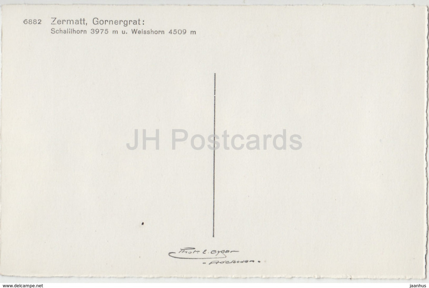 Zermatt - Gornergrat - Schallihorn - Weisshorn - 6882 - Schweiz - alte Postkarte - unbenutzt
