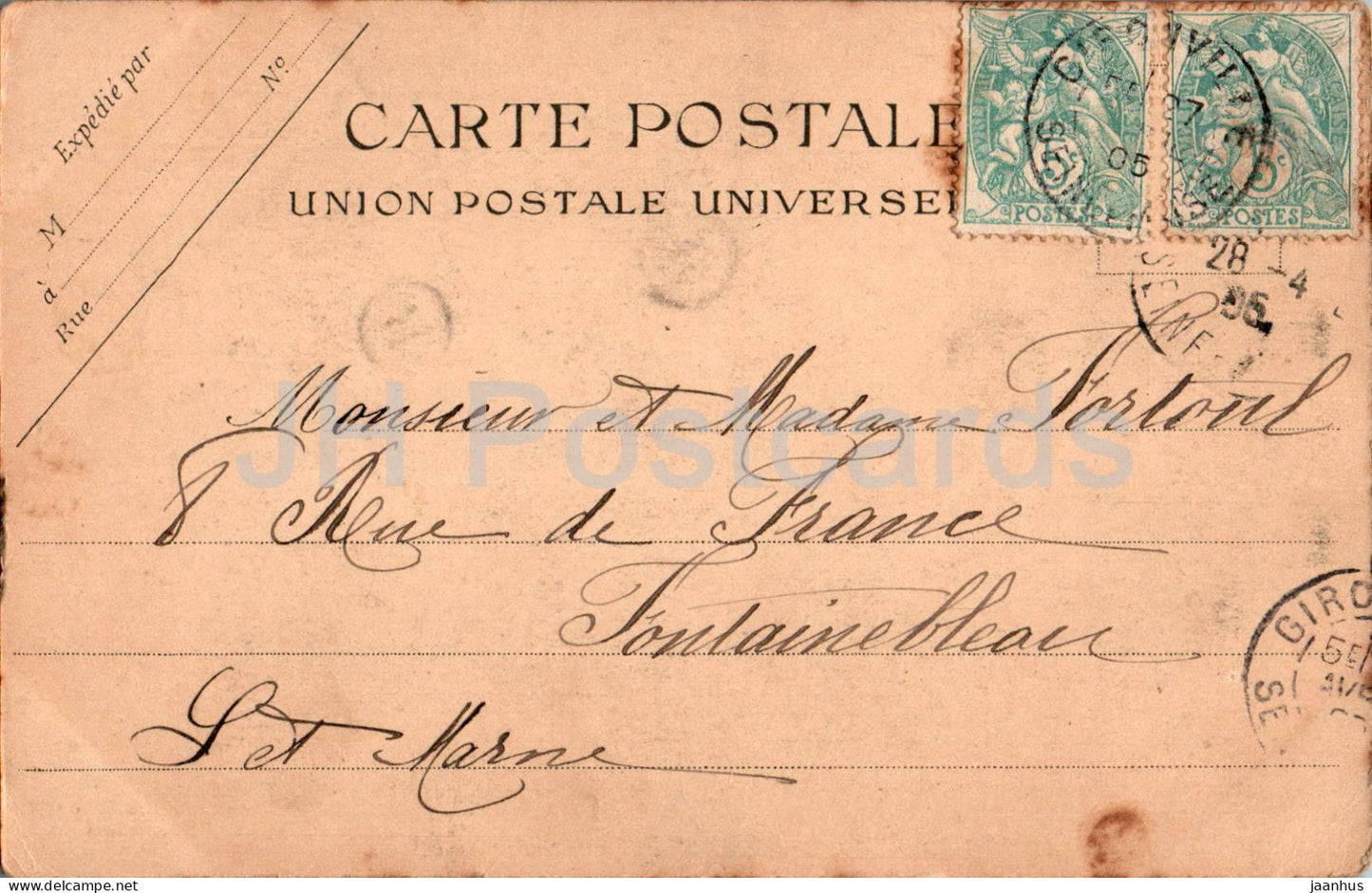 Malesherbes - Ile Rosembeau - île - carte postale ancienne - 1905 - France - occasion