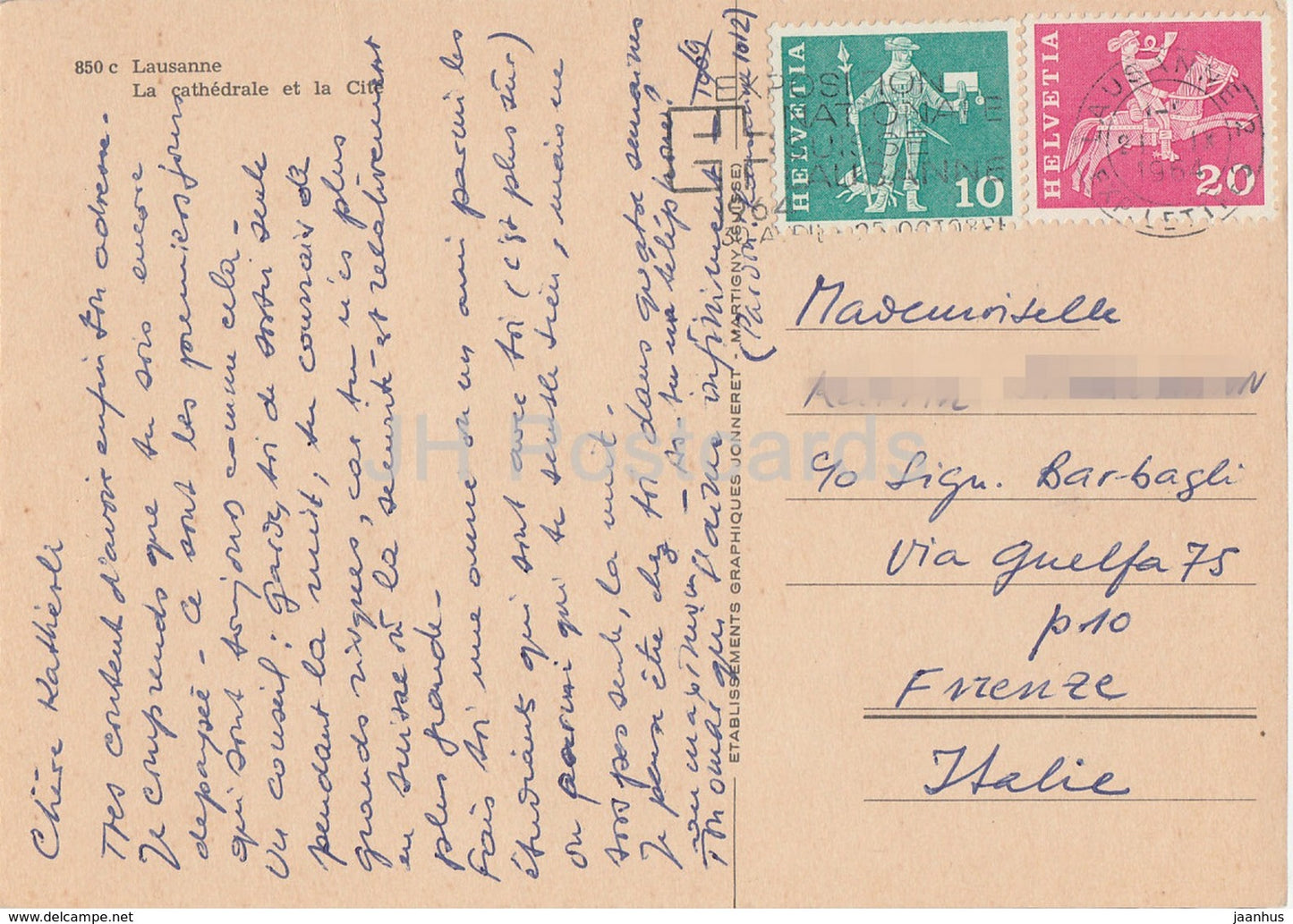 Lausanne - La Cathedrale et la Cite - 1964 - Switzerland - used