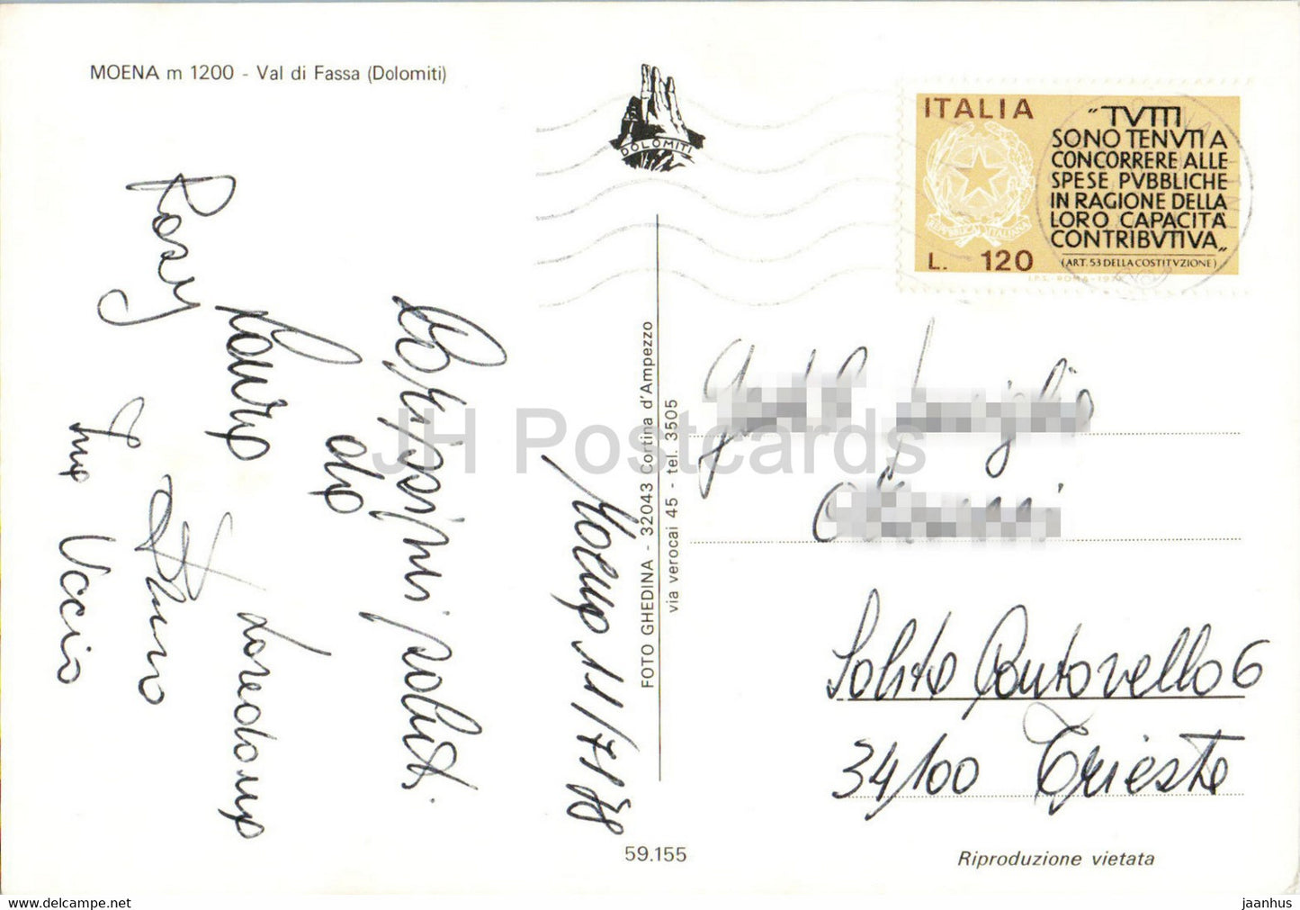 Moena 1200 m - Val di Fassa - Dolomiti - 1978 - Italy - used