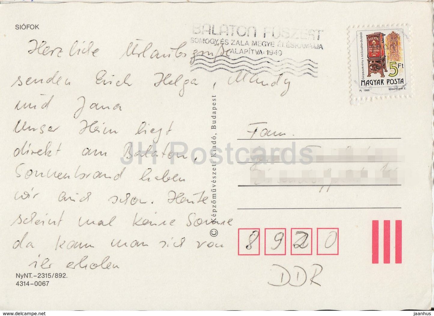 Siofok - hotel - sailing boat - multiview - 1989 - Hungary - used