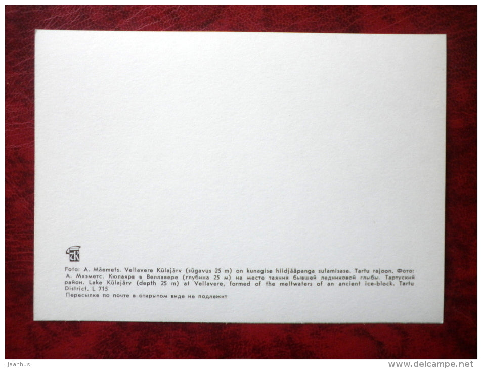 Lake Külajärv at Vellavere - birch trees - Estonian lakes - 1979 - Estonia - USSR - unused - JH Postcards