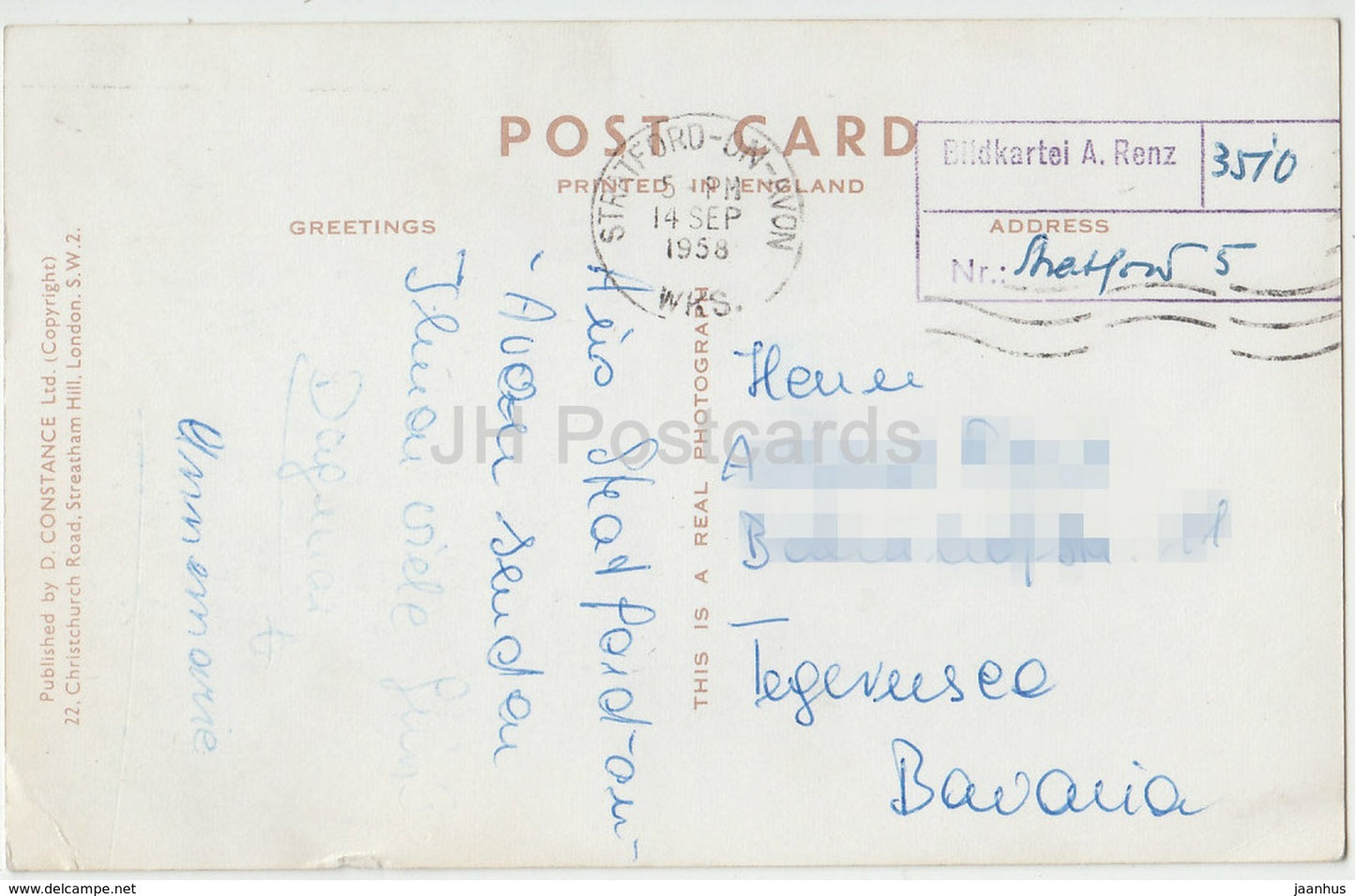 Stratford-On-Avon - Shakespeare's Birthplace - 6561 - 1958 - United Kingdom - England - used