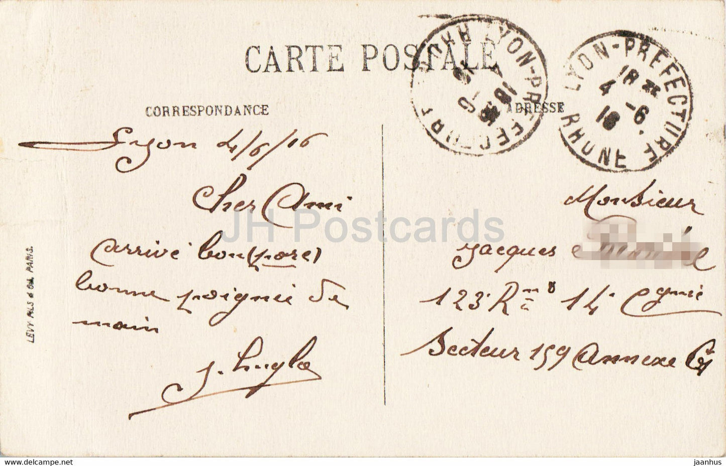 Lyon - Monument de la Republique - 316 - old postcard - 1916 - France - used