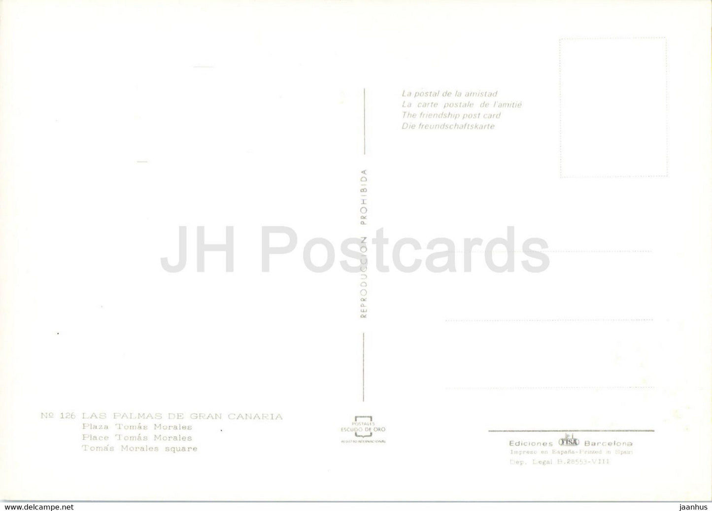 Las Palmas de Gran Canaria - Plaza Tomas Morales - 126 - Espagne - inutilisé