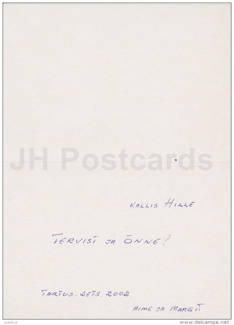 Birthday Greeting card - red carnation - flowers - 2002 - Estonia - used in 2002 - JH Postcards