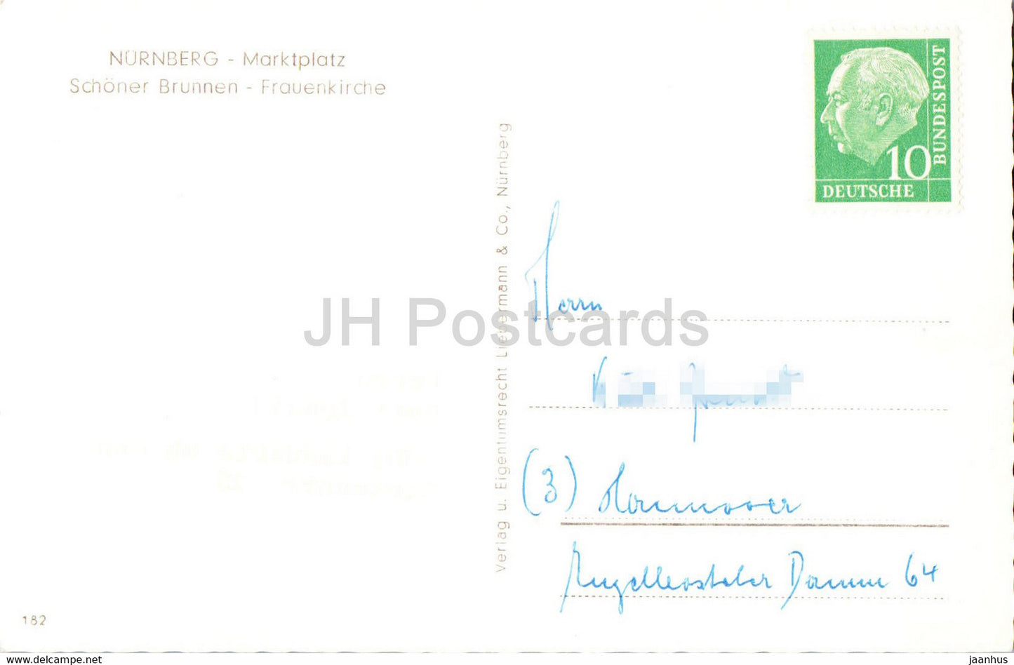 Nurnberg - Marktplatz - Schoner Brunnen - Frauenkirche - old postcard - Germany - used